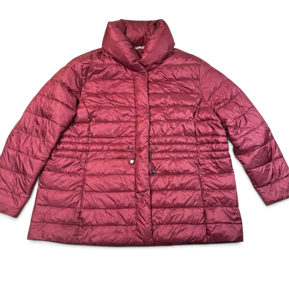 Barbour Reid Quilt Plus Jacket Burgundy Funnel Neck Puffer Womens 3X